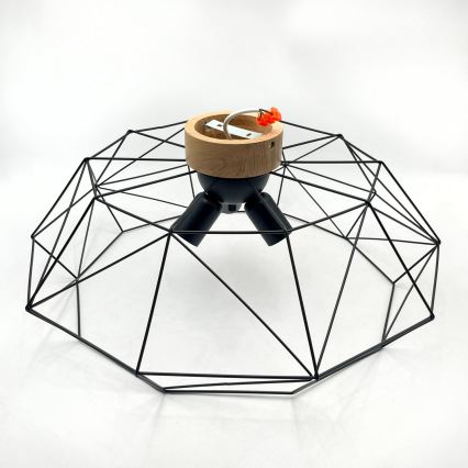 Brilagi - WOODY BASKET Ceiling Light 3xE27/60W/230V Ø 60 cm Oak