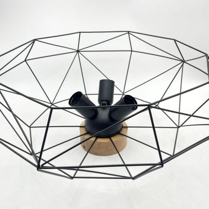 Brilagi - WOODY BASKET Ceiling Light 3xE27/60W/230V Ø 60 cm Oak