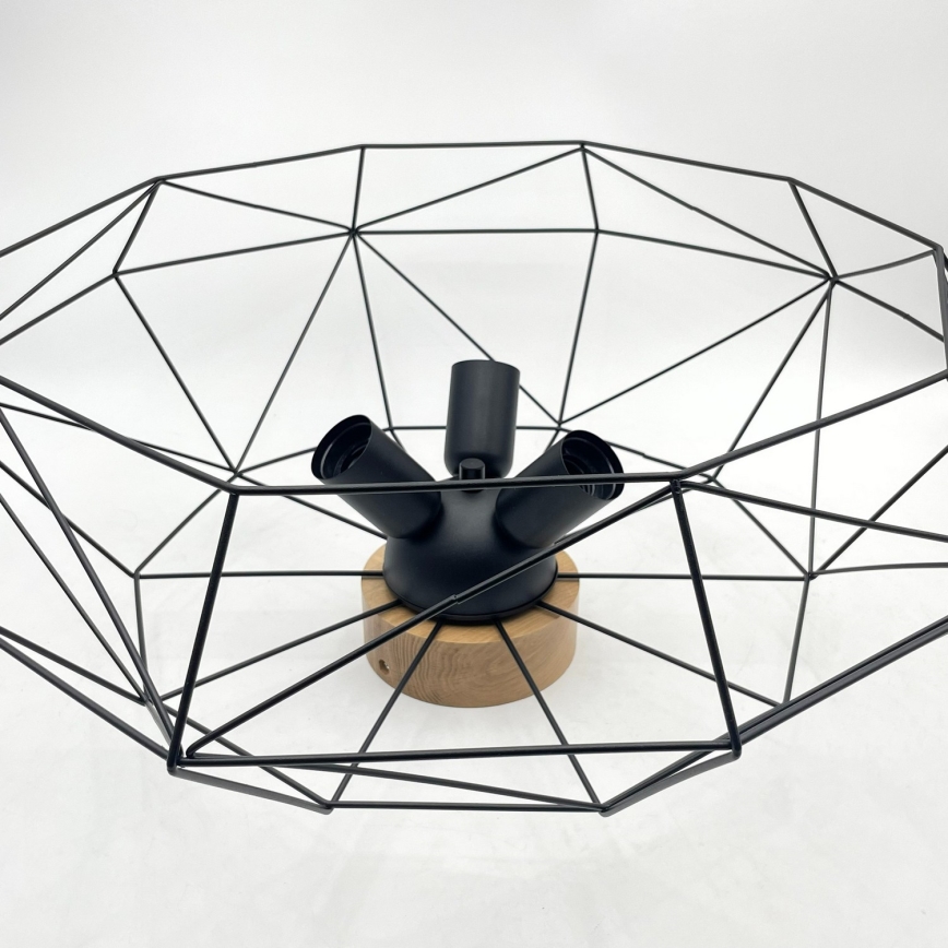 Brilagi - WOODY BASKET Ceiling Light 3xE27/60W/230V Ø 60 cm Oak