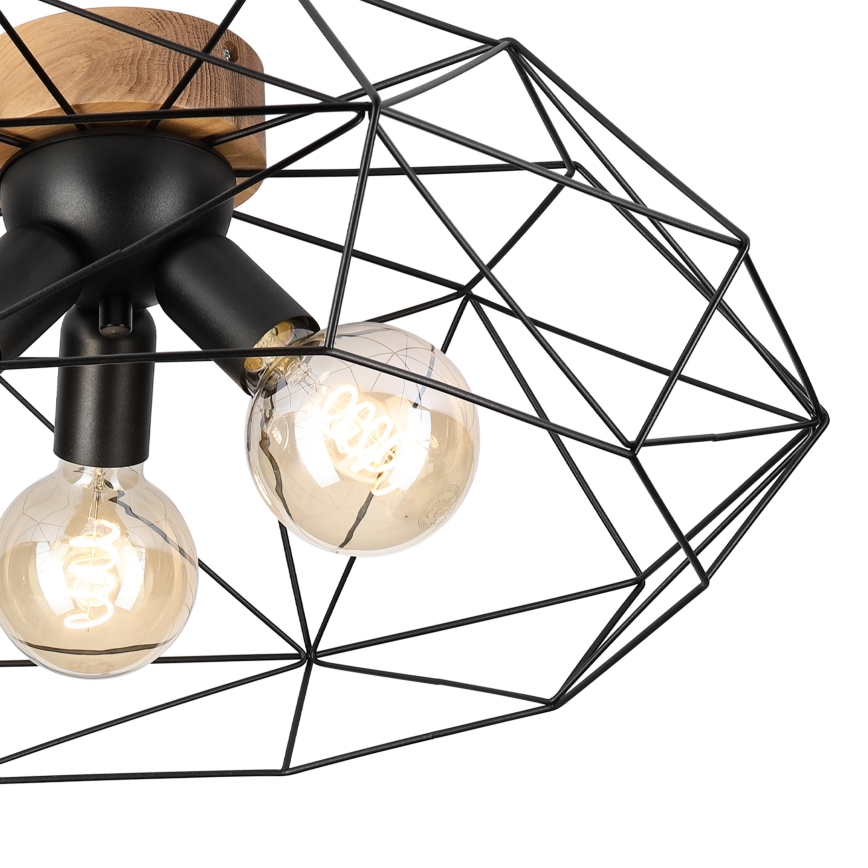 Brilagi - WOODY BASKET Ceiling Light 3xE27/60W/230V Ø 60 cm Oak