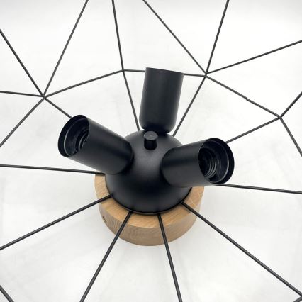 Brilagi - WOODY BASKET Ceiling Light 3xE27/60W/230V Ø 60 cm Oak