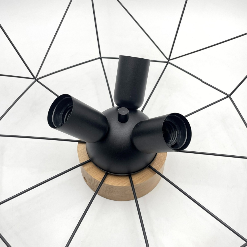 Brilagi - WOODY BASKET Ceiling Light 3xE27/60W/230V Ø 60 cm Oak