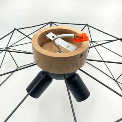 Brilagi - WOODY BASKET Ceiling Light 3xE27/60W/230V Ø 60 cm Oak