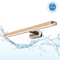 Brilagi - WOODY MIRROR 3-in-1 LED bathroom mirror light, 12W/230V, 60 cm, IP44, polished chrome/oak