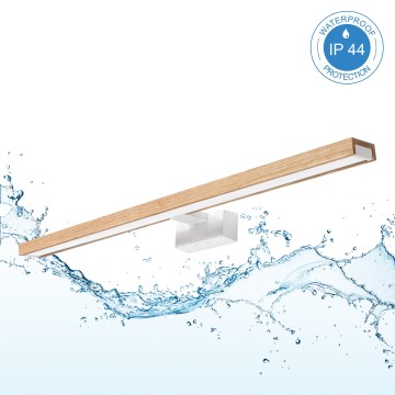 Brilagi - WOODY MIRROR 3-in-1 LED Bathroom Mirror Light 15W/230V 80 cm IP44 White/Oak