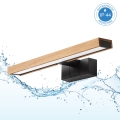 Brilagi - WOODY MIRROR 3-in-1 LED Bathroom Mirror Light 8W/230V IP44 Black/Oak
