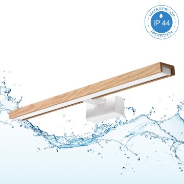 Brilagi - WOODY MIRROR 3-in-1 LED Bathroom Mirror Light LED/12W/230V 60 cm IP44 White/Oak