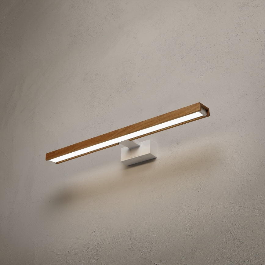 Brilagi - WOODY MIRROR 3-in-1 LED Bathroom Mirror Light LED/12W/230V 60 cm IP44 White/Oak