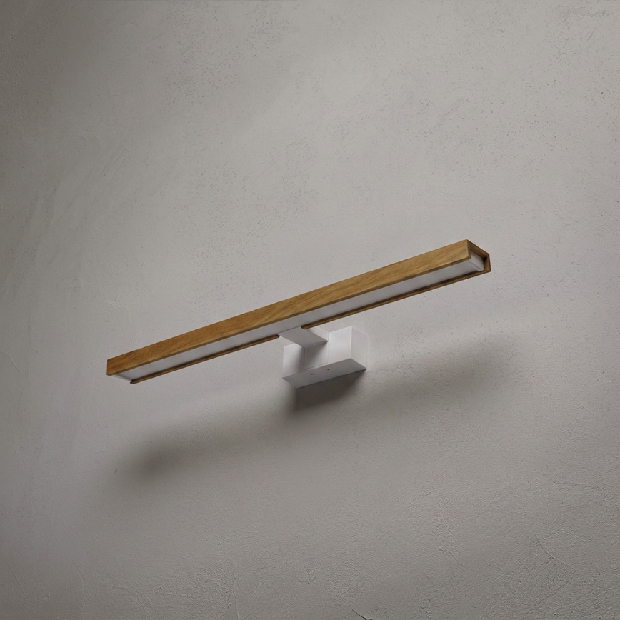 Brilagi - WOODY MIRROR 3-in-1 LED Bathroom Mirror Light LED/12W/230V 60 cm IP44 White/Oak