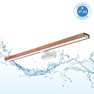 Brilagi - WOODY MIRROR 3-in-1 LED Bathroom Mirror Light LED/15W/230V 80 cm IP44 White/Oak Cherry