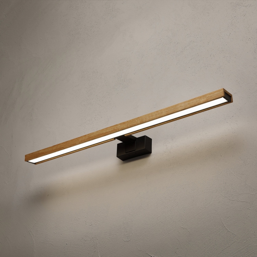 Brilagi - WOODY MIRROR 3-in-1 LED Bathroom Mirror Light LED/15W/230V 80 cm IP44 Black/Oak