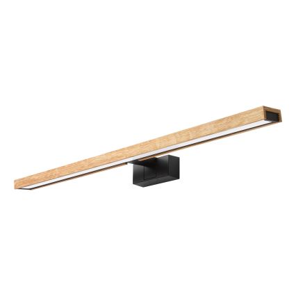 Brilagi - WOODY MIRROR 3-in-1 LED Bathroom Mirror Light LED/15W/230V 80 cm IP44 Black/Oak