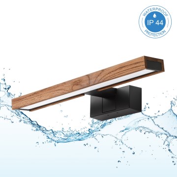 Brilagi - WOODY MIRROR 3-in-1 LED Bathroom Mirror Light LED/8W/230V 40 cm IP44 Black/Oak