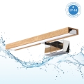 Brilagi - WOODY MIRROR 3-in-1 LED Bathroom Mirror Light LED/8W/230V 40 cm IP44 Glossy Chrome/Oak