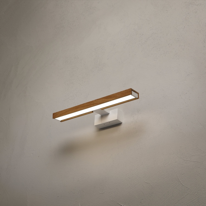 Brilagi - WOODY MIRROR LED 3-in-1 Bathroom Mirror Light, 8W/230V, 40 cm, IP44, White/Oak
