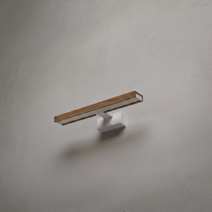 Brilagi - WOODY MIRROR LED 3-in-1 Bathroom Mirror Light, 8W/230V, 40 cm, IP44, White/Oak
