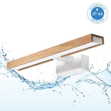 Brilagi - WOODY MIRROR LED 3-in-1 Bathroom Mirror Light, 8W/230V, 40 cm, IP44, White/Oak