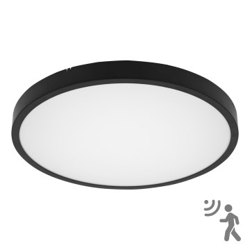 Brilagi - ZENNA LED Bathroom Ceiling Light with Sensor LED/18W/230V, Ø 29.5 cm, IP44, Black + Remote Control