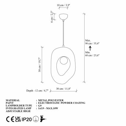 Brilagi - ZOGA Cable-Suspended Pendant 1xE27/40W/230V, Cream