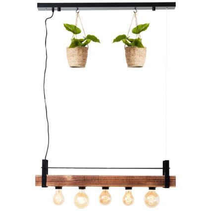 Brilliant - BANKWOOD cable pendant light 5xE27/28W/230V poplar