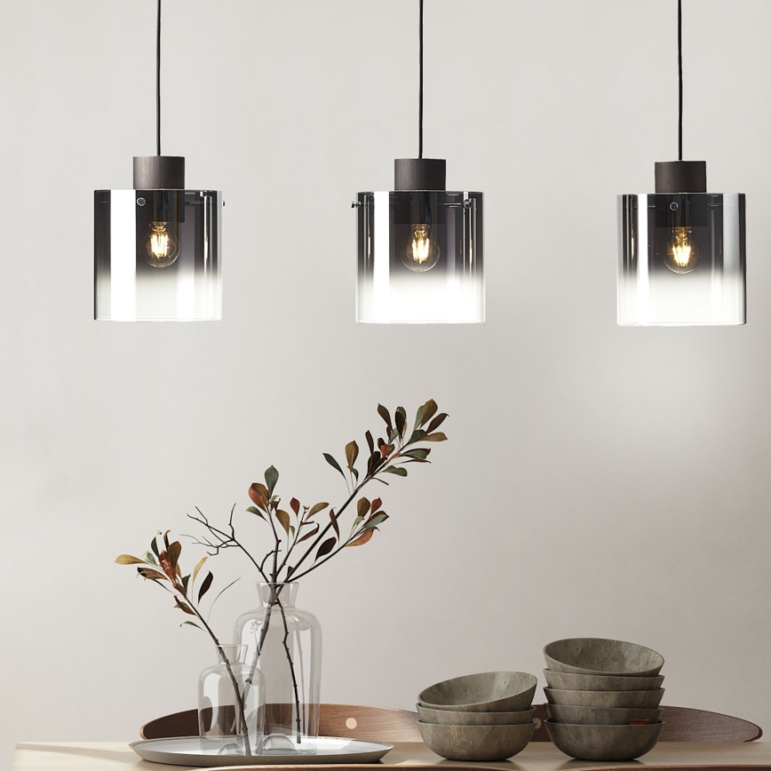 Brilliant - BETH cable pendant 3xE27/60W/230V black/smoked