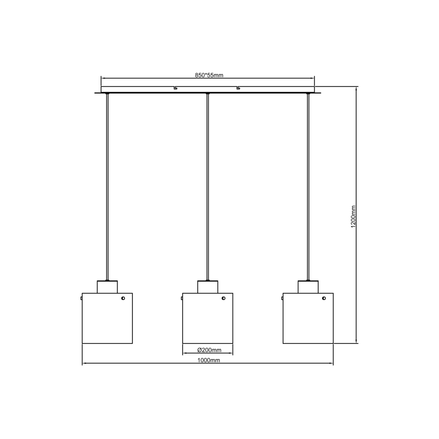 Brilliant - BETH cable pendant 3xE27/60W/230V black/smoked