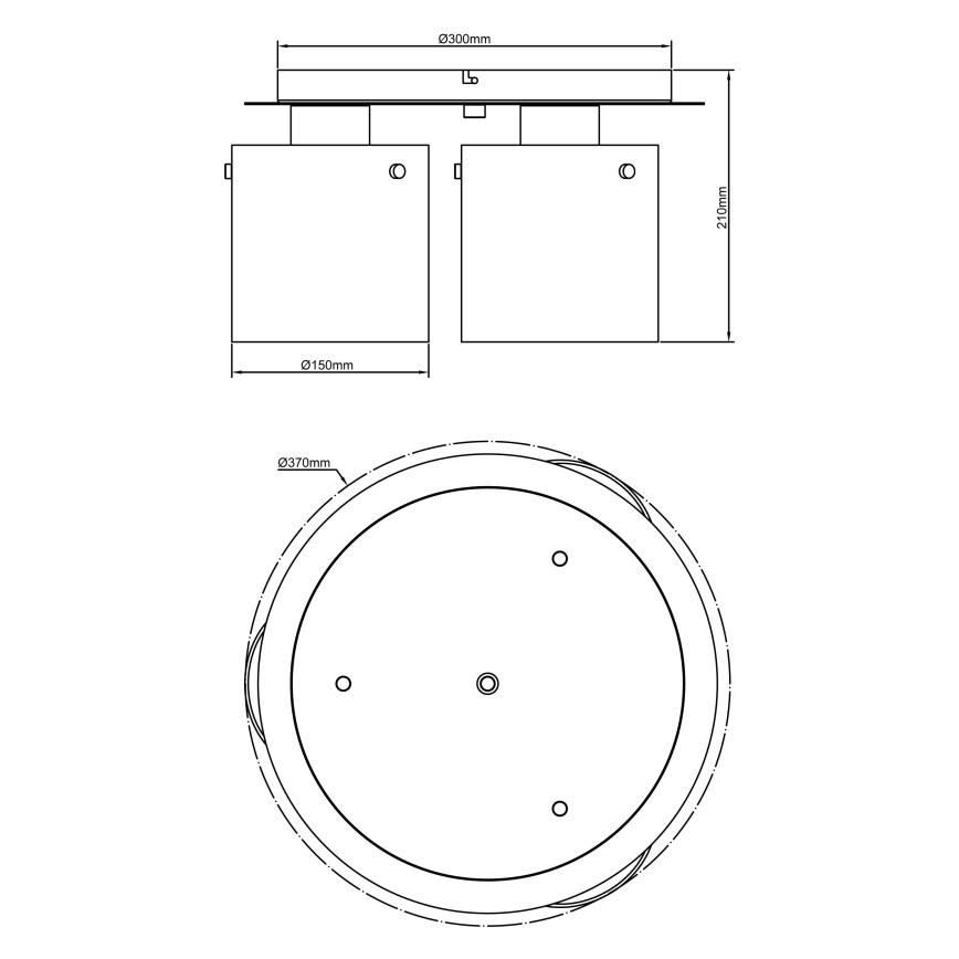Brilliant - BETH Ceiling Light 3xE27/60W/230V Ø 37 cm Black/Smoked
