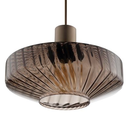 Brilliant - Cable-hung pendant LYN 1xE27/20W/230V Ø 28 cm brown / smoked brown