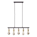 Brilliant - Cable-suspended 5-light chandelier, 5xE27/28W/230V, Black/Brass