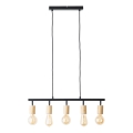 Brilliant - Cable-suspended chandelier 5xE27/28W/230V black/bamboo