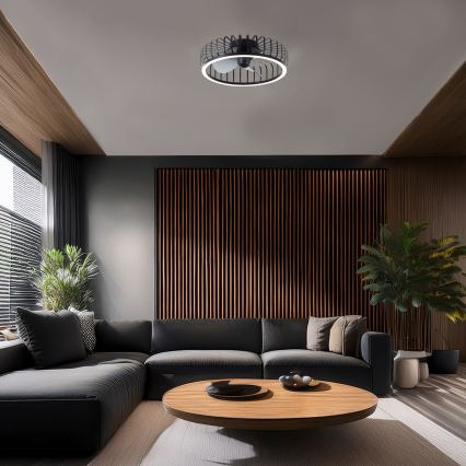 Brilliant - Dimmable LED ceiling light with fan CAPO LED/36W/230V 2700-6500K Ø 48 cm black + remote control