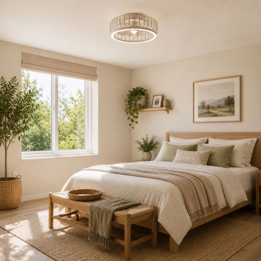 Brilliant - Dimmable LED ceiling light with fan CAPO LED/36W/230V 2700-6500K Ø 48 cm beige + remote control