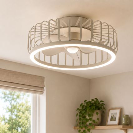 Brilliant - Dimmable LED ceiling light with fan CAPO LED/36W/230V 2700-6500K Ø 48 cm beige + remote control