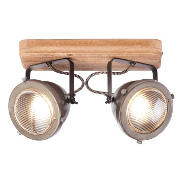 Brilliant - CARMEN WOOD Spotlight 2xGU10/5W/230V Eucalyptus