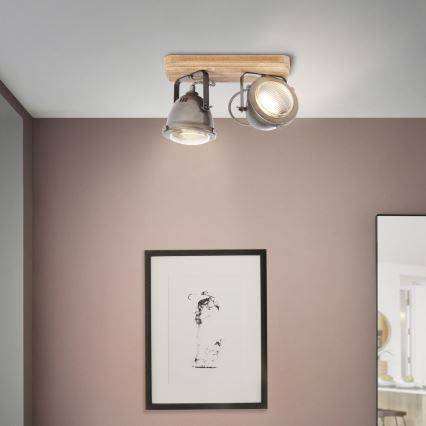 Brilliant - CARMEN WOOD Spotlight 2xGU10/5W/230V Eucalyptus