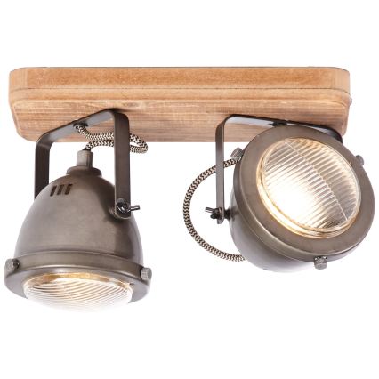 Brilliant - CARMEN WOOD Spotlight 2xGU10/5W/230V Eucalyptus