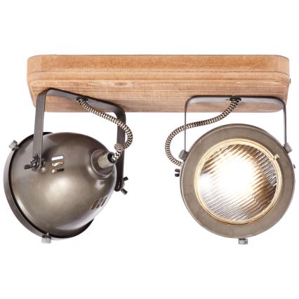 Brilliant - CARMEN WOOD Spotlight 2xGU10/5W/230V Eucalyptus