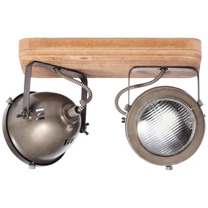 Brilliant - CARMEN WOOD Spotlight 2xGU10/5W/230V Eucalyptus