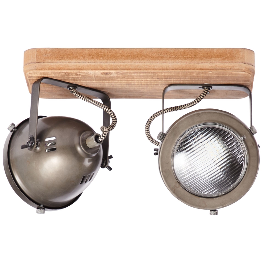 Brilliant - CARMEN WOOD Spotlight 2xGU10/5W/230V Eucalyptus