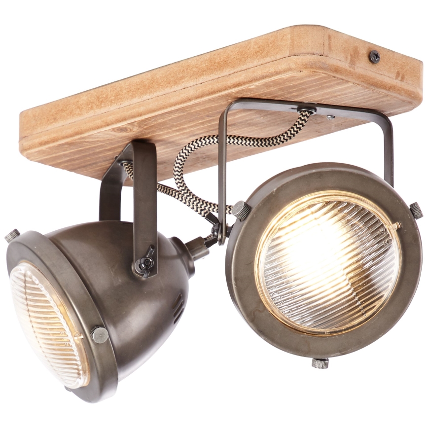Brilliant - CARMEN WOOD Spotlight 2xGU10/5W/230V Eucalyptus