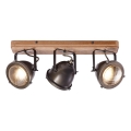 Brilliant - CARMEN WOOD Spotlight 3xGU10/5W/230V Brown