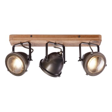 Brilliant - CARMEN WOOD Spotlight 3xGU10/5W/230V Brown