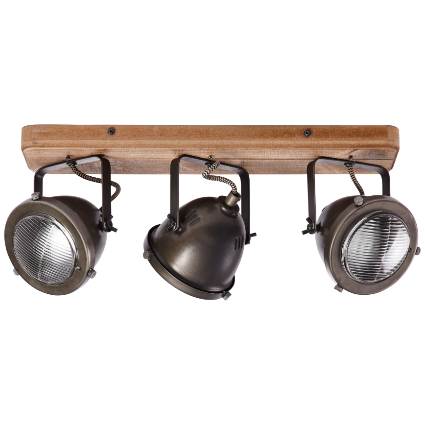 Brilliant - CARMEN WOOD Spotlight 3xGU10/5W/230V Brown