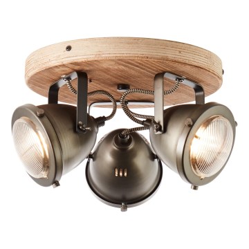 Brilliant - CARMEN WOOD Spotlight 3xGU10/5W/230V Eucalyptus