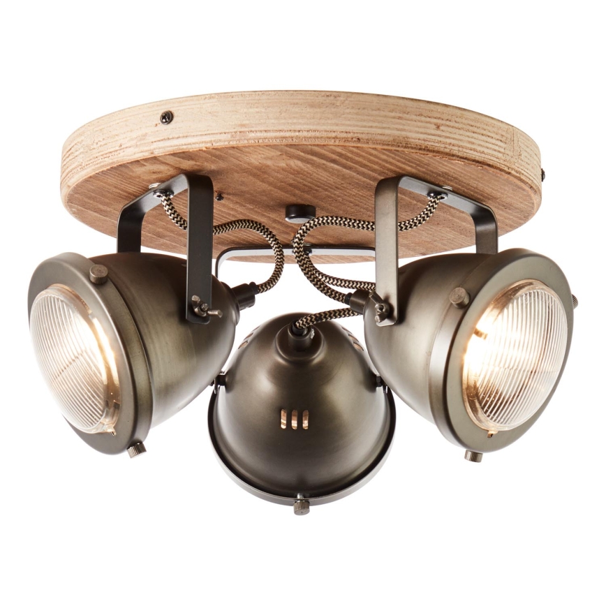 Brilliant - CARMEN WOOD Spotlight 3xGU10/5W/230V Eucalyptus