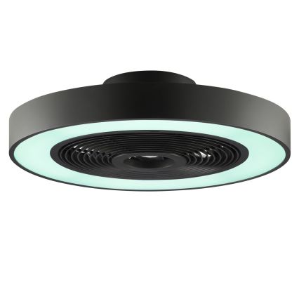 Brilliant - LED RGBW Dimmable ceiling light with fan CATANIA LED/37W/230V 2700-6500K Ø 48.6 cm black + remote control