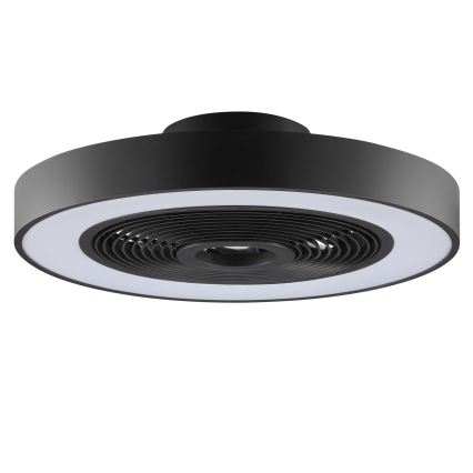 Brilliant - LED RGBW Dimmable ceiling light with fan CATANIA LED/37W/230V 2700-6500K Ø 48.6 cm black + remote control