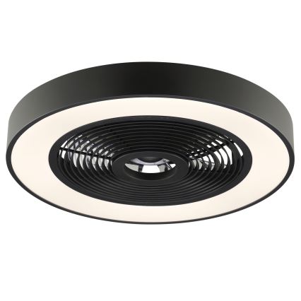 Brilliant - LED RGBW Dimmable ceiling light with fan CATANIA LED/37W/230V 2700-6500K Ø 48.6 cm black + remote control