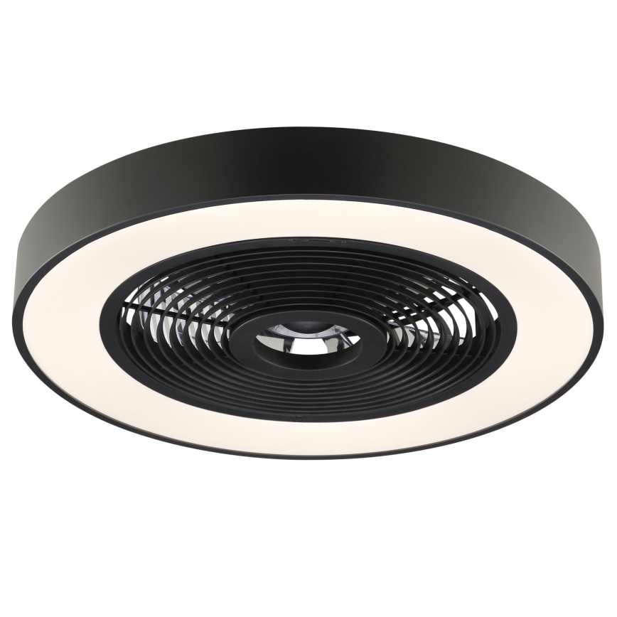 Brilliant - LED RGBW Dimmable ceiling light with fan CATANIA LED/37W/230V 2700-6500K Ø 48.6 cm black + remote control