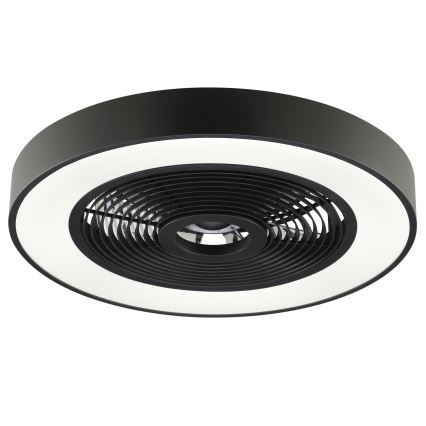Brilliant - LED RGBW Dimmable ceiling light with fan CATANIA LED/37W/230V 2700-6500K Ø 48.6 cm black + remote control